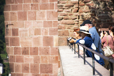 German people and foriegner travelers walking visit at inside of Heidelberg Castle or Heidelberger Schloss on August 25, 2017 in Baden-Wurttemberg, Germanyのeditorial素材
