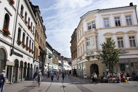 German people and foreign travelers walking visit and travel shopping at heidelberger old town...