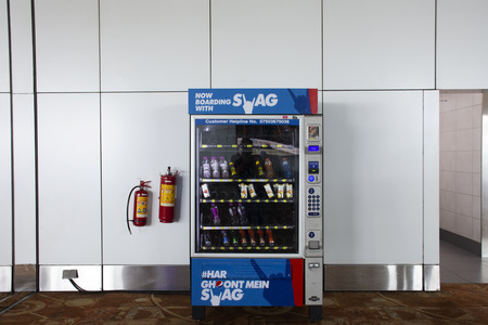 Vending automatic machine for Indian people and foreigner buy water and soft drink in Indira Gandhi...