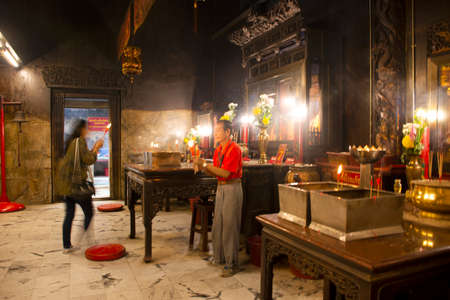 PATTANI, THAILAND - August 16 : Thai people and foreign travelers travel visit and respect pray in Leng Chu Kiang or Chao Mae Lim Ko Niao Chinese Shrine at Pattani August 16, 2019 in Pattani, Thailandのeditorial素材