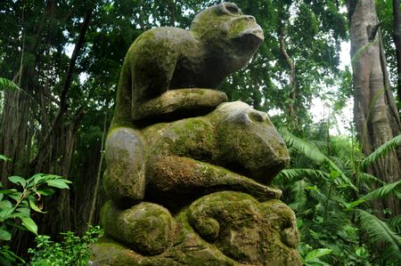 Art sculpture and carved antique deity angel god of hindu statue balinese style in Mandala Suci...
