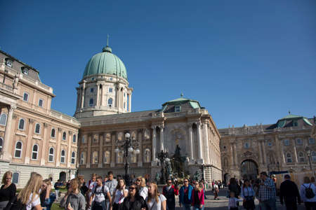 BUDAPEST, HUNGARY - SEPTEMBER 22 : Hungarians people and foreign traveler walking travel visit at Budapest Castle Hill Funicular or Buda Castle Royal Palace on September 22, 2019 in Budapest, Hungaryのeditorial素材