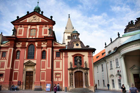 Czechia people and foreigner travelers walking travel visit and take photo classic vintage retro...