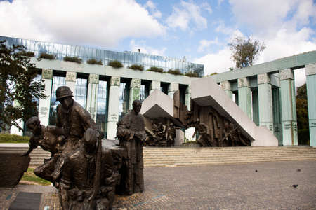 Warsaw Uprising Monument or Pomnik Powstania Warszawskiego statue in Krasinski Square for Polish or...