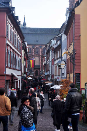 German people and foreign travelers walking visit travel shopping eat drink at marktplatz in...
