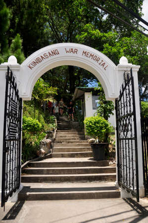 Gate entrance of Kundasang War Memorial in Jalan Kundasang Kauluan village for malaysian people foreign travelers travel visit learning at Kundasang city of Ranau on April 12, 2015 in Sabah, Malaysiaのeditorial素材