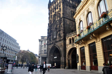 Czechia people and foreign travelers travel visit at classic ancient ruins antique building of PThe...