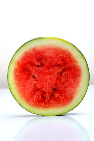Watermelon on a white background. A slice of watermelon.の写真素材