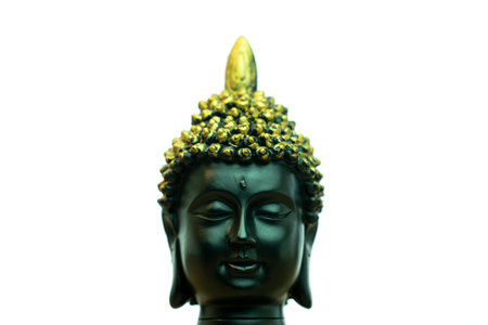 Buddha statue isolated on white background with clipping path for design.の写真素材