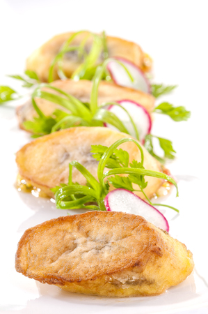 Delicious banana fritters for appetizerの写真素材