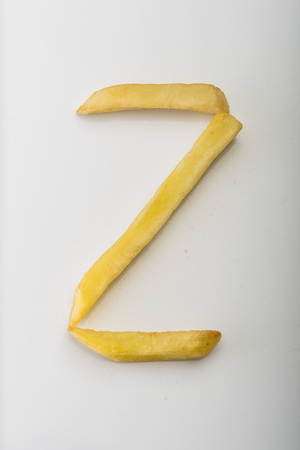 Alphabet Z formed by french friesの写真素材