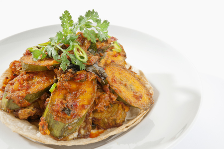 Delicious eggplant dishの写真素材
