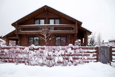 Russian winter in the village