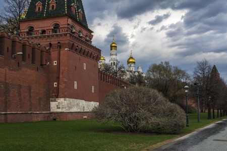 View of the Kremlin in Moscow before the stormの写真素材