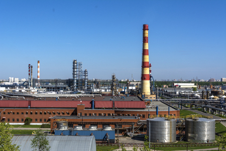 Industrial district, factory, manufacturing and energy Moscow Kapotnyaの写真素材