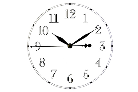 Isolated. Top view of the clock face. The Dial of watches. The hands on the clock.の写真素材