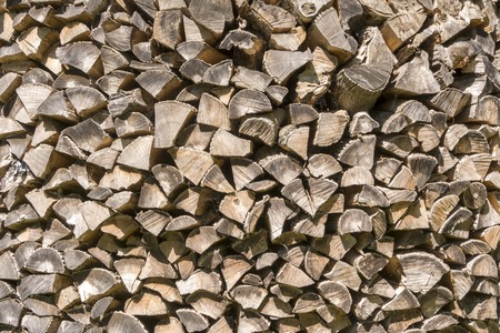 Texture tree. A lot of wooden logs for lighting the furnace are stacked.の写真素材