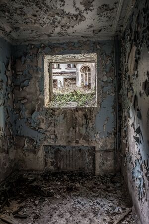A basement in an old abandoned manor house.