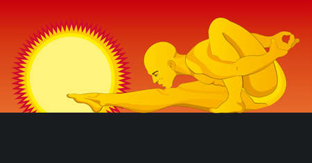 tne human in pose yoga のイラスト素材