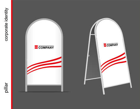 Template for advertising and corporate identity. Advertising pillar. Mockup for design.のイラスト素材