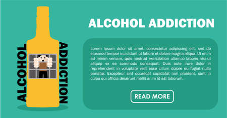 Alcoholic man grabbed the window bars of the prison. Bottle and asks for help. Vector flat design.のイラスト素材