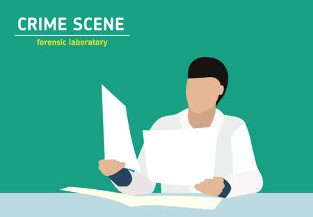 Investigation. Laboratory studies evidence. Forensic procedure.のイラスト素材