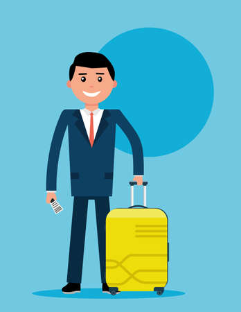 Flat banner. Business class passenger.のイラスト素材