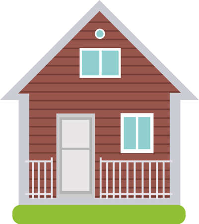 Two-storey wooden house. Illustration on white background.の写真素材