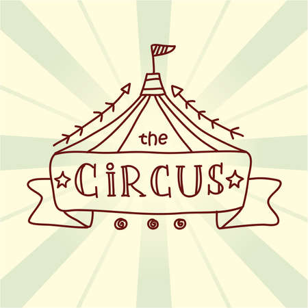 The amazing circus poster. Circus lettering.のイラスト素材