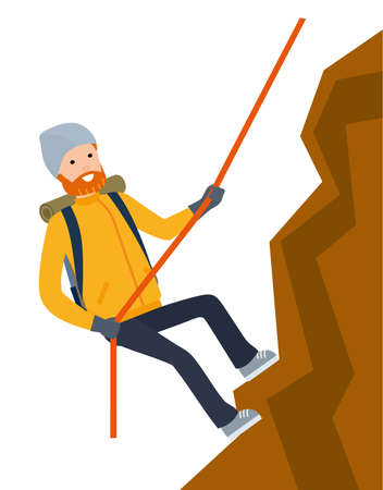 Climber hiking cartoon style.のイラスト素材