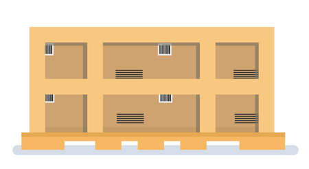 The cargo is ready to ship. Warehouse cargo icons. Storage vector flat illustration.のイラスト素材
