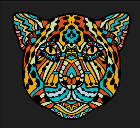 Patterned head of Jaguar.のイラスト素材