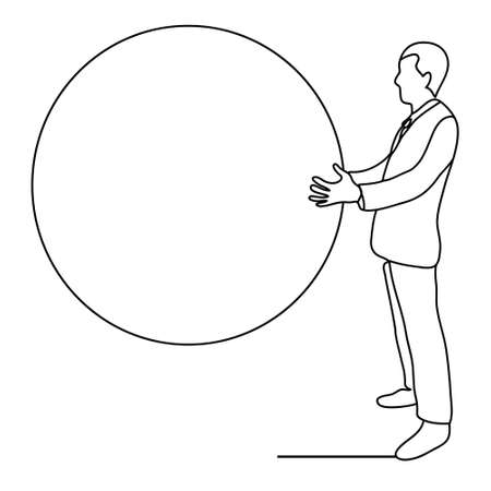 Businessman holding globe.のイラスト素材