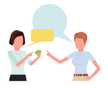 Businesswoman talking with partner, team of professional employees discussing ideas. Cartoon vector illustrationのイラスト素材