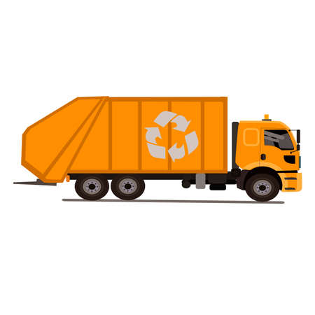 Garbage truck with the basket.