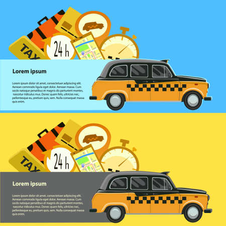 Vector modern flat creative infographics design on public taxi service,taxi car. Illustrationのイラスト素材