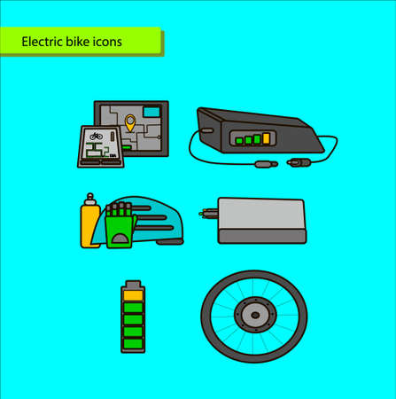 electric bike icons. vector illustration.のイラスト素材