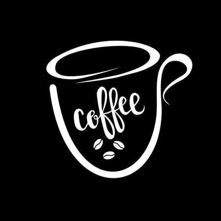Coffee modern lettering  poster. isolated typography design.のイラスト素材