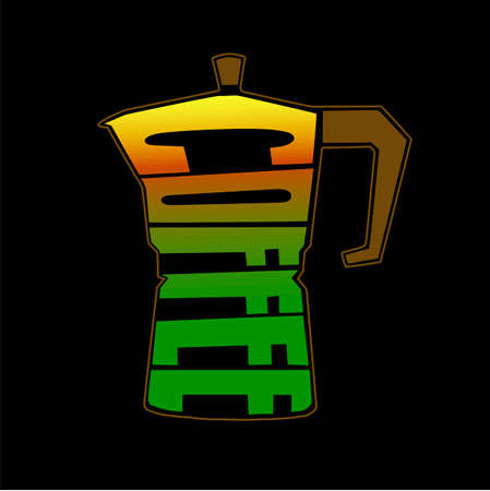 Coffee modern lettering poster. isolated typography design.のイラスト素材