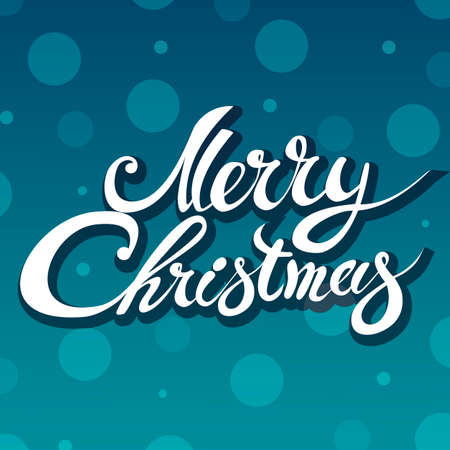 Merry Christmas hand lettering isolated on white.のイラスト素材