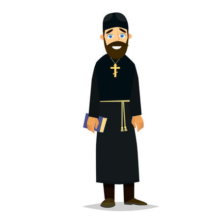 Orthodox priest. Vector illustration in a flat style.のイラスト素材