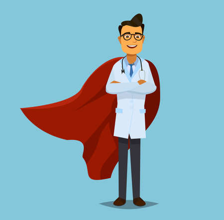 Super doctor and medical concept design,clean vectorのイラスト素材