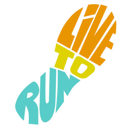 Just breathe and keep running. Vector lettering illustration with a running woman. Black female silhouette, hand written inspirational quote and grunge texture. Motivational card, poster, print designのイラスト素材