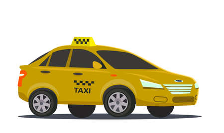 Taxi vector illustration in flat style.のイラスト素材