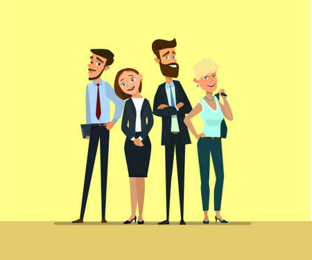Business team. Successful Business Teamwork concept.Vector illustration in cartoon style.のイラスト素材