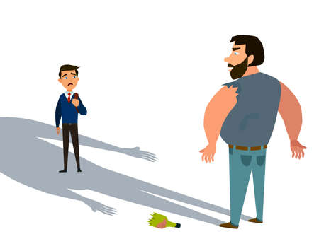 A thief steals a kidnapped child. The concept of child abduction. Vector illustration in cartoon style.のイラスト素材