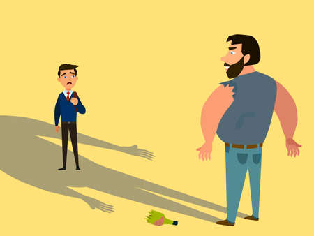 A thief steals a kidnapped child. The concept of child abduction. Vector illustration in cartoon style.のイラスト素材