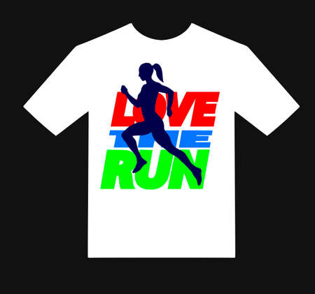 Running quote. Hand drawn vintage illustration with hand lettering. This illustration can be used as a print on t-shirts and bags, stationary or as a poster.のイラスト素材