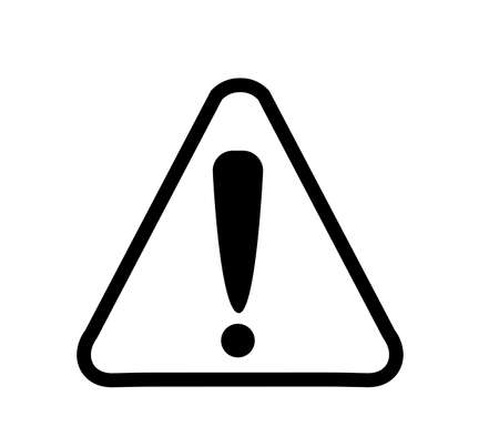 Danger sign vector icon. Vector in black on a white background.のイラスト素材