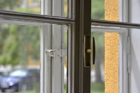 Old vintage Austrian style glass window frame